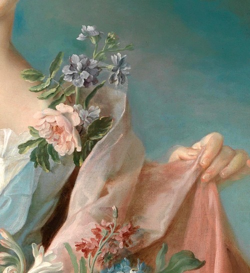 the-garden-of-delights:“Portrait of an Elegant Lady” (detail) by François-Hubert Drouais (1727-1775)