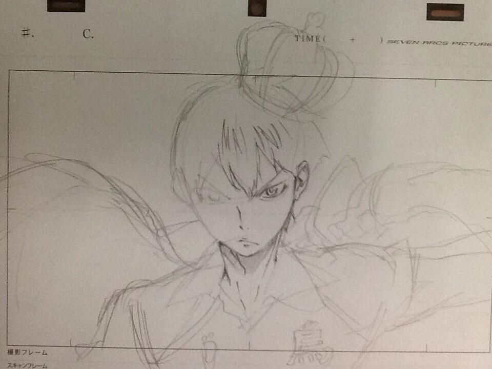 yoshi-x2:  Kageyama drawing progress by Katsuya Kikuchi. 