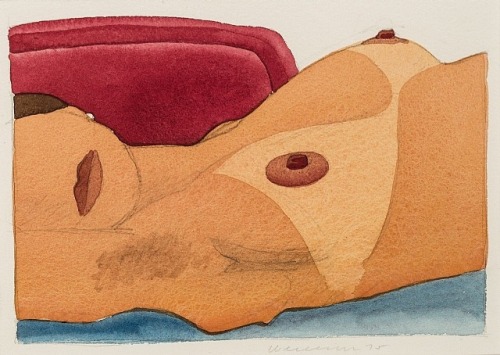 merepictures: Tom Wesselmann, Kate, 1975, Acrylic and pencil on rag paper.