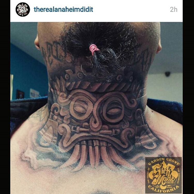 SICK MADE TATTOO PARLOR  Finished neck tattoo tlaloc