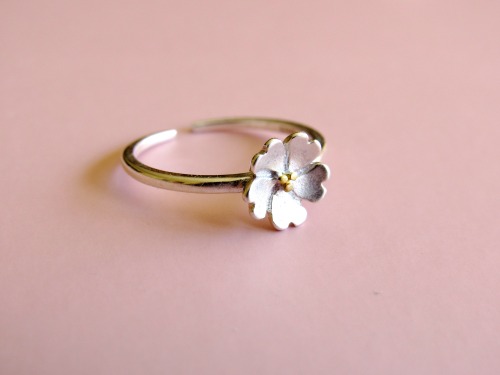 fawnwhispers: Sterling Silver Floral Rings by Kloica Accessories