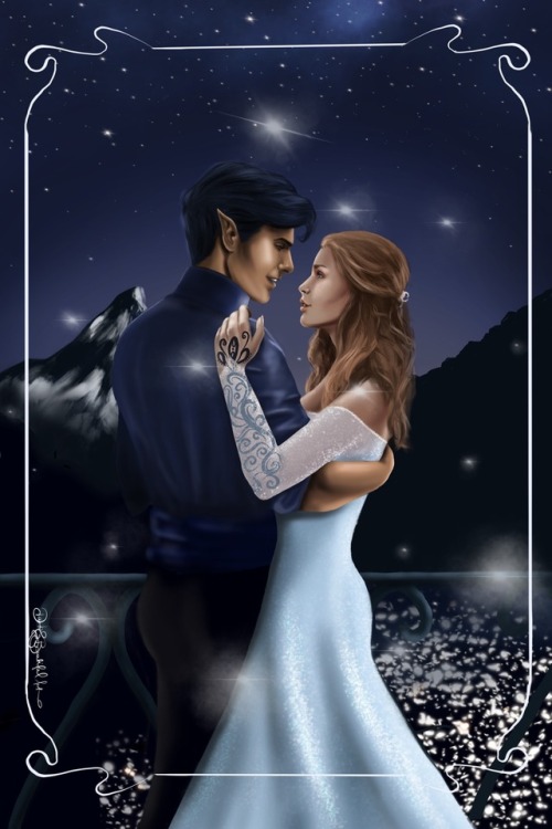 dark-and-beautiful-art:Starfall ✨ Still in time for Valentines Day *squeals* my first art to exceed 