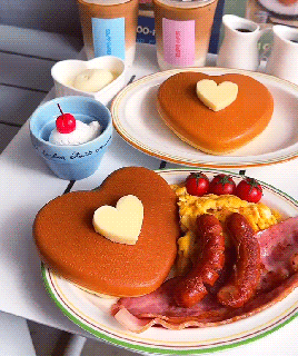 Heart Pancakes (♡)