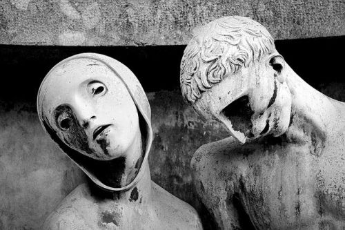 sixpenceee:A sculpture called Affetto nel dolore by Adolfo Wildt, created in 1929. This stands in fr