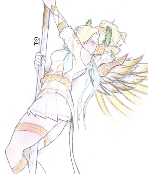 tabletorgy-art: I had a few people asking for Mercy poledancing after I made the Winged Victory Merc