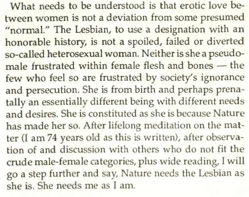 lesbianseparatist: Ask No Man Pardon: The Philosophical Significance of Being Lesbian, Elsa Gidlow. 