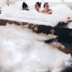 fionaohanlon:One time my friends and I decided to have a bubble bath, and at first there weren’t any bubbles so we dumped soap into the water and put the jets on high. Then we left the room to get food and when we returned the whole bathroom was submerged