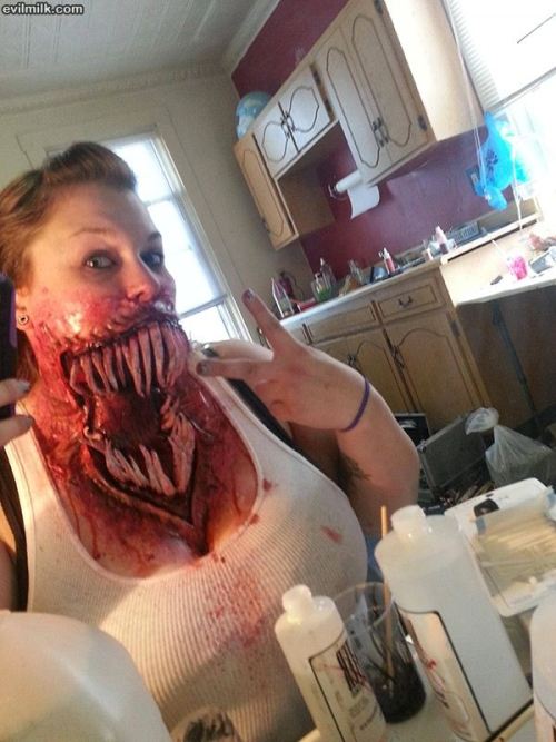 ….  I have ex that I picture exactly like this except there’s a bit of penis caught in her teeth…
