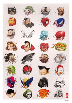 xombiedirge:  32 Forgotten Heroes by Clog Two / Blog 16&quot; X 23&quot; print. S/N edition of 1, available HERE.