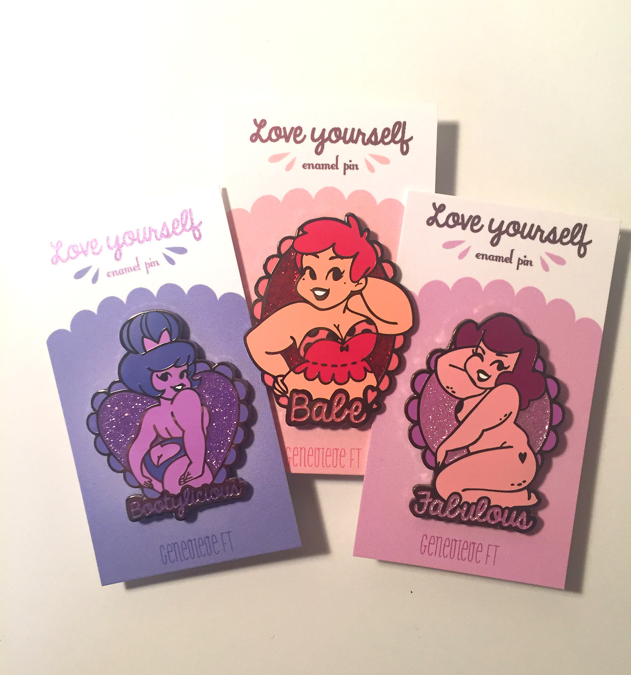 genevieve-ft:  My new enamel pins are now available!♡ ETSY.COM/SHOP/GENEVIEVEFT