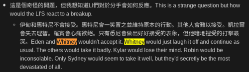 Oh I Fucking Love This. I Feel Like Whitney Would Go Full Yandere If Pushed