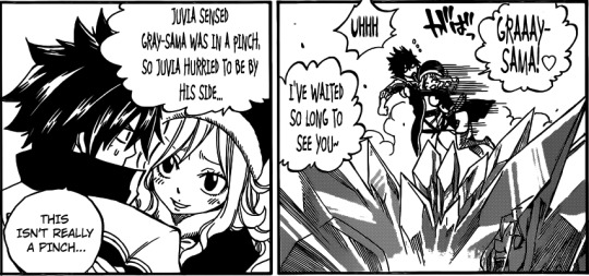 squisherific:  I just realized that of course Gray is ok with Juvia hugging him now. He’d be a hypocrite if he didn’t let her, since he’s already been there and done that. ^^