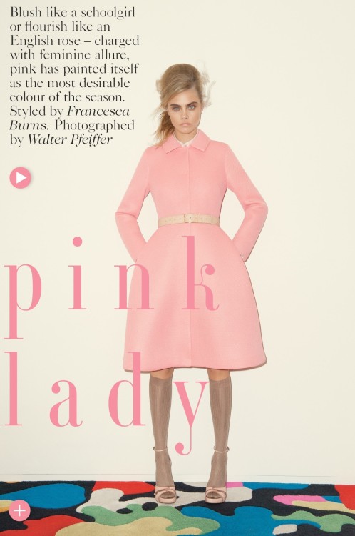 pretaportre: Cara Delevingne in “Pink Lady&quot; by Walter Pfeiffer for Vogue UK September