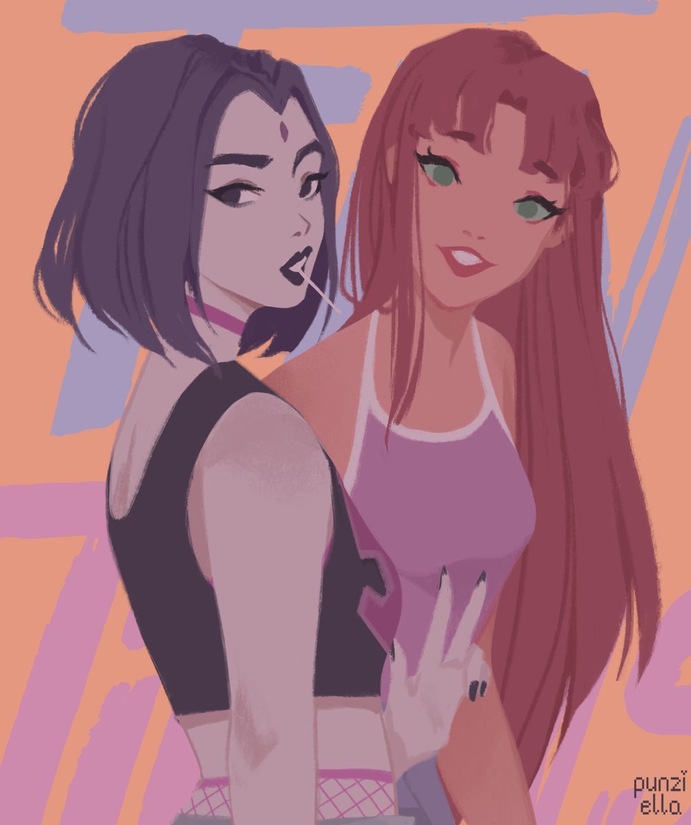 Angelophile Casual Raven And Starfire By Punziella Source 