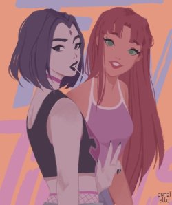angelophile:Casual Raven and Starfire by Punziella (Source)