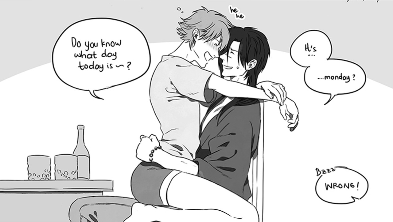 stuffedtofu:  Happy Kiss day! (23/5) featuring drunk Aoba and insatiable Koujaku