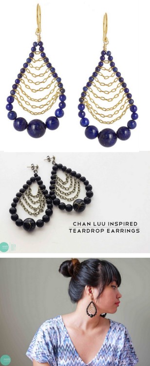 DIY Chan Luu Inspired Teardrop Earrings Tutorial from Minted Strawberry here. Top Photo: $90 Ch
