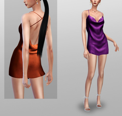Silk-satin mini dress8 colorsSuitable for basic gameHave a custom thumbnail to find it easier in gam