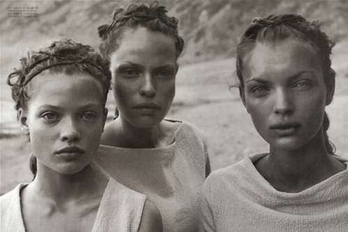 melanie thierry, rachel roberts, and esther canadas <3 iconic.  Peter Lindbergh, Vogue Italia 199