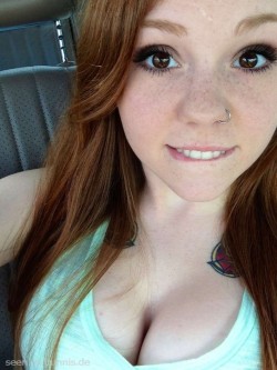 redheadkatielove:  Nosering and tats . Girls with red hair