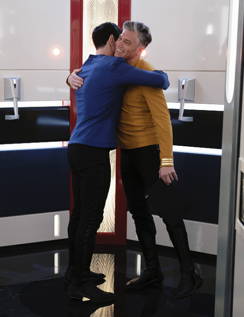 ansonmountdaily: Anson Mount and Ethan Peck behind the scenes of Star Trek: Strange New Worlds Sourc