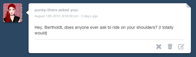 ask-ymir:  ask-fubar:  Yeah, it was fun for a while but it got a bit carried away..;;