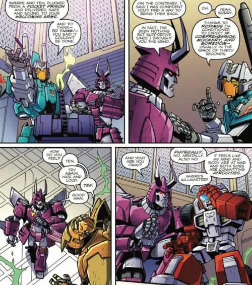 starscreamwastaken:  Oh hey, remember when Cyclonus was a cold loner who really wasn’t fond of