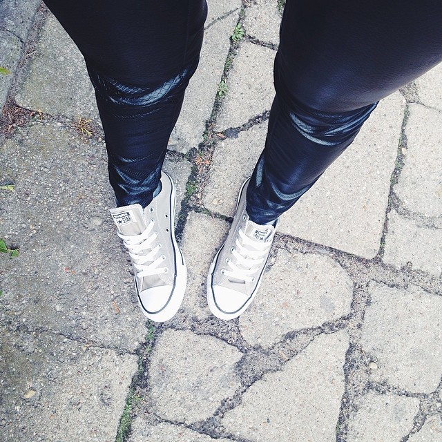 leather pants converse