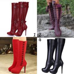 ideservenewshoesblog:  Gypsy Lace-Up Knee High Flat Boots