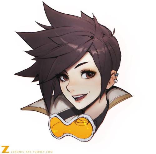 Fan art of Tracer done for Patreon.com/zeronis going for more Anime features with this. Mouth off ce