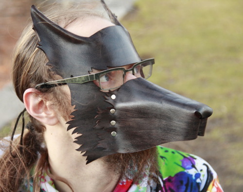 This Leather Wolf Mask Can Be Worn With Glasses! Also, Of The Canine Masks Ive Made, This Is The One