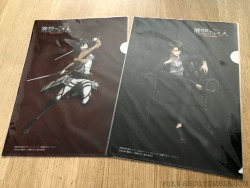 It took a while to acquire these, but I finally completed the folder set of SnK animation director/chief character designer Asano Kyoji’s original Levi &amp; Mikasa designs for Union Creative’s figurines! The uncolored sketches are on the backs of