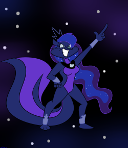 mofetafrombrooklyn:  Oh look, it’s Princess Luna, and she’s a skunk!  yay!