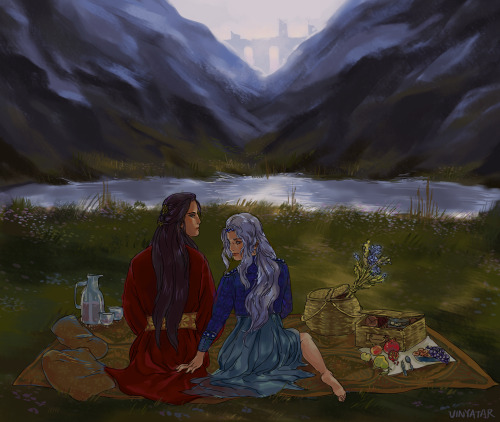 Elrond and Celebrian for @officialtolkiensecretsanta 2020. This year my giftee was @celebrimbot! Hop