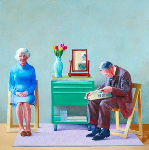 David Hockney, My Parents,  1977, oil on canvas. In this work, painted a year before his father&rsqu