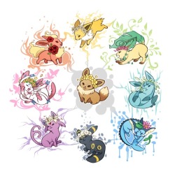 nerdsandgamersftw:    Eeveelutions By Leonie