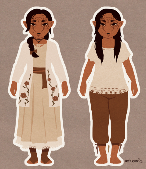 1. their Skyhold outfit / 4. what their pyjamas look like@girlierest Since it’s cold up in the mount