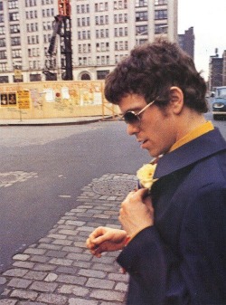 noitsnotlikeanyotherlove:Lou Reed, NYC 1968 on John Cale and Betsey Johnsons wedding day