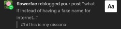 curlicuecal:curlicuecal:curlicuecal:curlicuecal:curlicuecal:what if instead of having a fake name for internet personal-life purposes we could have a fake name for professional work-life purposesfantasy culture where you have a different name for every