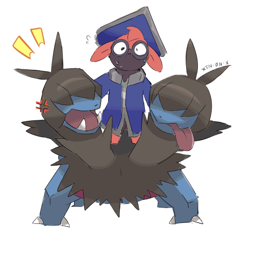  continuation of crossovers with pokemon Zweilous  Type: Dark/Dragon "The two heads do not get 