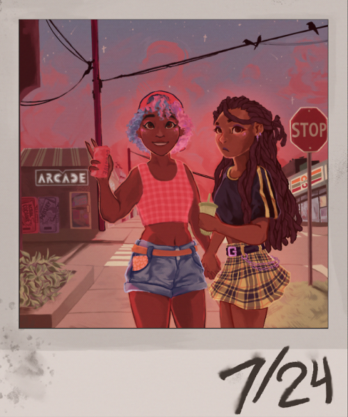 end of summer drawing of my ocs, good luck to everyone starting school soonimage without polaroid lo