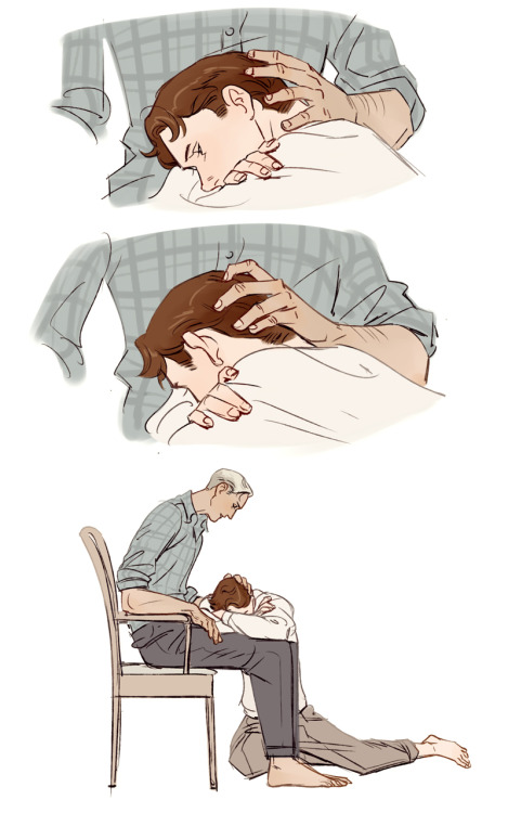 februeruri:Ralph scratched up softly the short hair at the nape of his neck, causing an involuntar