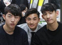 parkhyeongseop:  Nam Joo Hyuk &amp; Park Hyeong Seop backstage @ Seoul Fashion Week S/S 15 cr: vickyyoo 