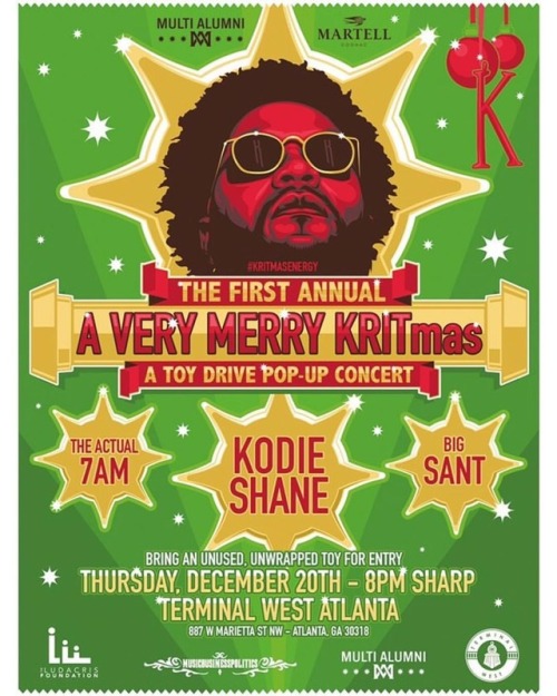 #ATLANTA&hellip;. TOMORROW at 8pm @BIGKRIT’s putting on his first ever #AVeryMerryKRITmas 