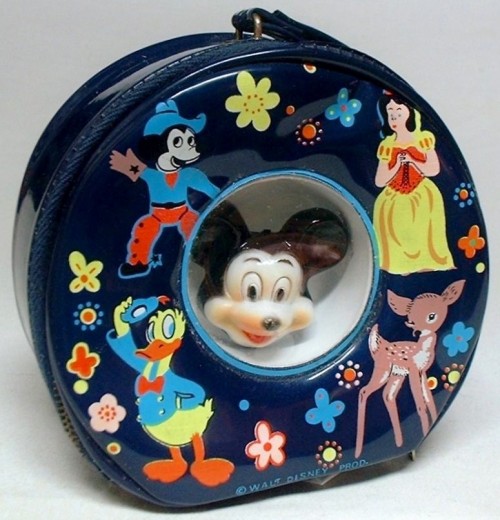 WDP: 1960s Walt Disney MICKEY MOUSE HEAD Vinyl Souvenir Purse