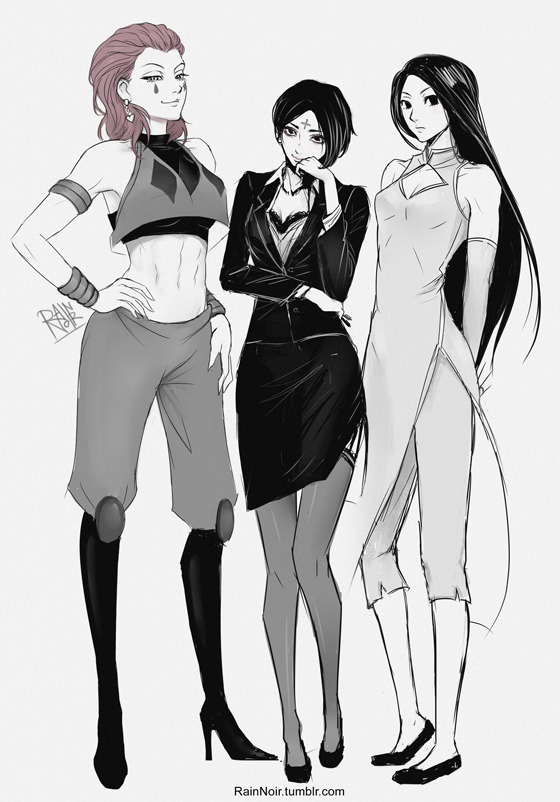 rainnoir:  Hunter x Hunter - Adultrio genderbend. (request by @momoi0324​) Turns