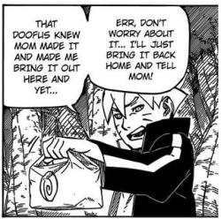 chennyyeo:  Can we just appreciate that Boruto is obedient to his mom? I mean, without an effort, Hinata made Boruto bring the bento to Naruto. On numerous occasions, Boruto did not listen to Naruto (like painting the hokages’ faces, eating breakfast,