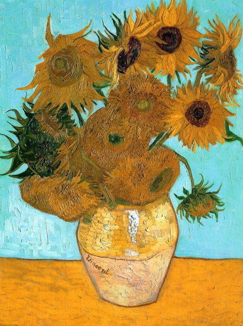 artist-vangogh: Still Life - Vase with Twelve Sunflowers, Vincent van Gogh Medium: oil,canvashttps:/