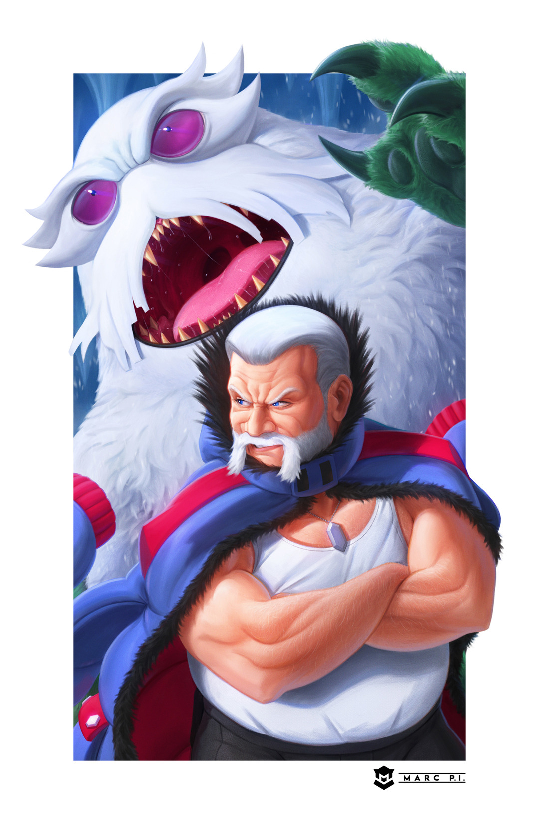 A Chill Grandpa - Wulfric and AbomasnowFor the Victory Road Zine, which features Gym Leaders from th A Chill Grandpa - Wulfric and AbomasnowFor the Victory Road Zine, which features Gym Leaders from th