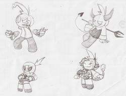 kid3artist:  More of Dizzy copying other characters. So now, Dizzy can mimic others abilities but doesn’t know how to use it, so he copies a random power at random. I’ll put more about this later. This time I made him look like other’s OCs: 1. Ginger*